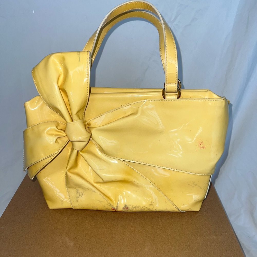 Valentino Yellow Patent Leather
Bow Tote